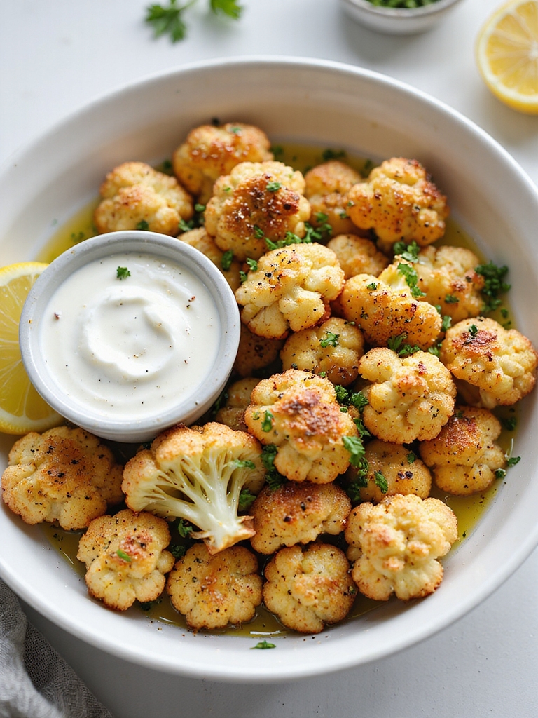 crunchy savory air fried cauliflower