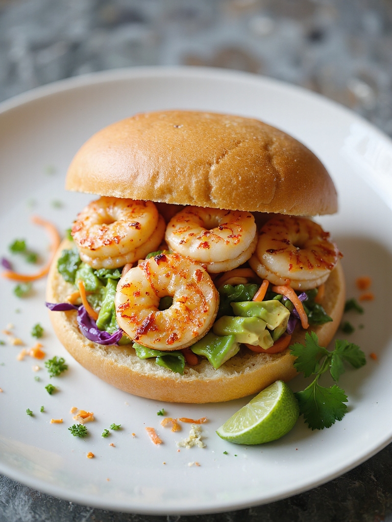crunchy shrimp slaw sandwich