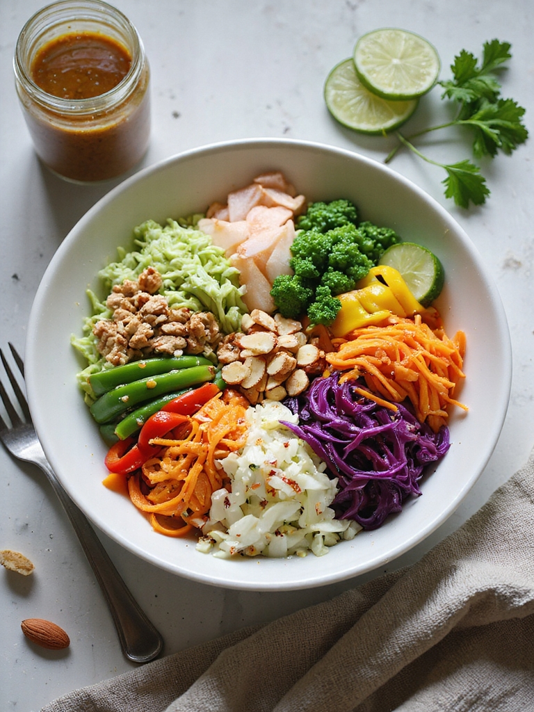 crunchy veggies with zippy dressing