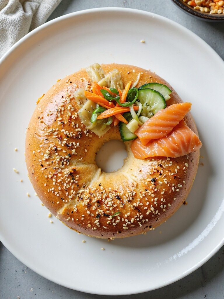 crunchy wasabi ginger sesame bagel