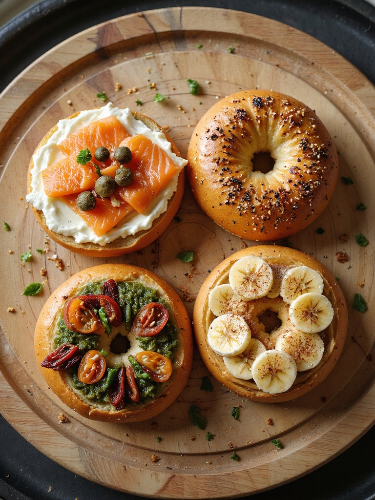 customizable air fried bagel toppings