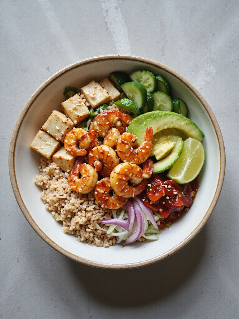 customizable shrimp poke bowl