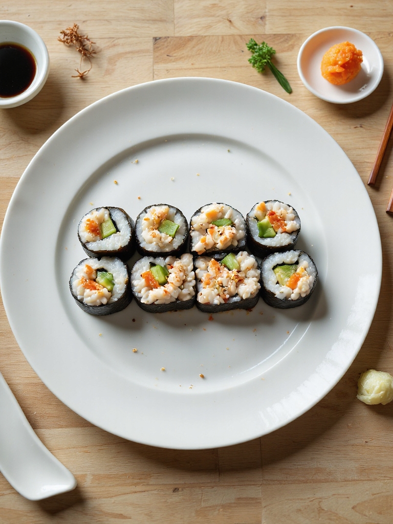 delicate crab mascarpone sushi roll