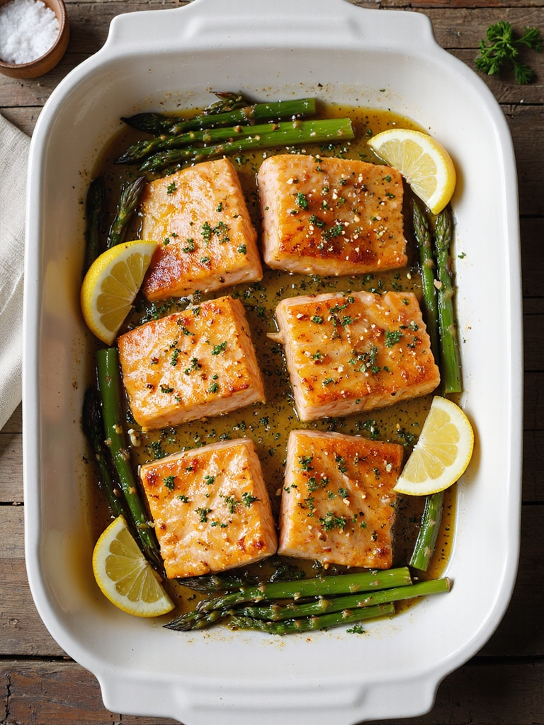 dijon glazed salmon with asparagus