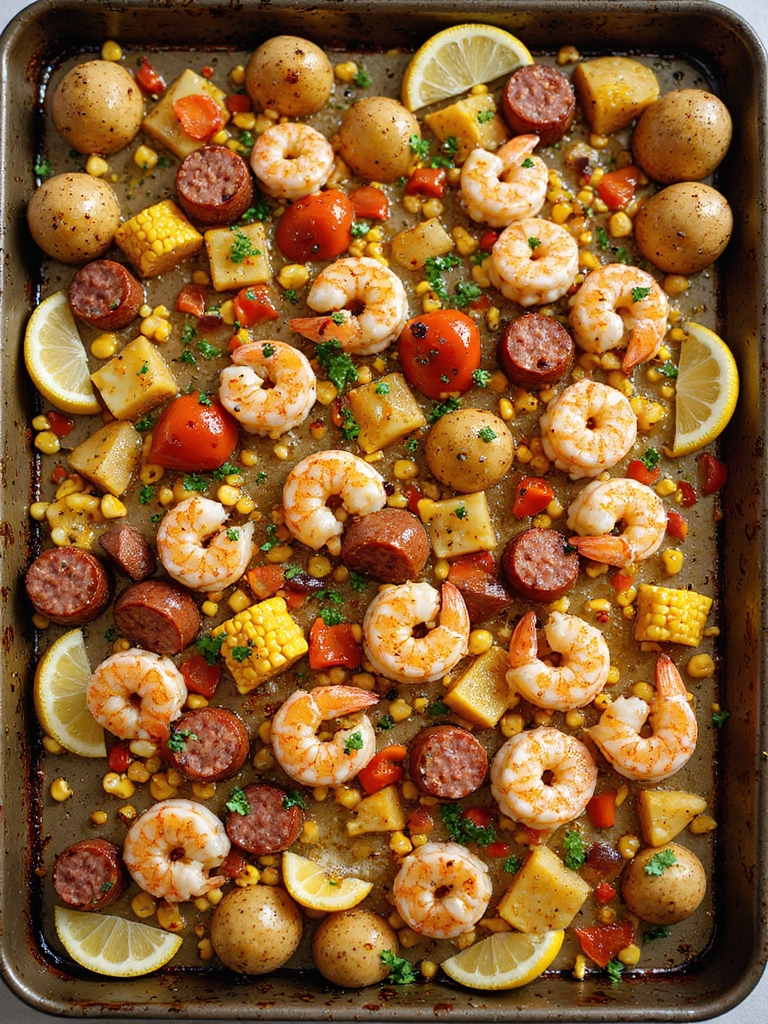 easy flavorful sheet pan shrimp boil