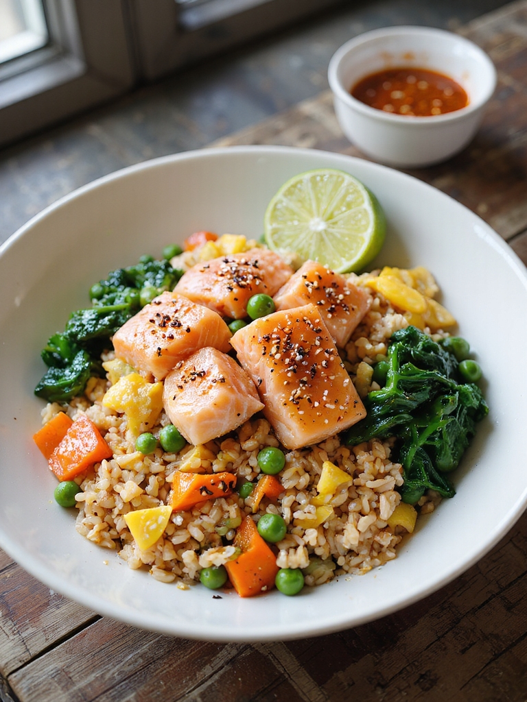 easy savory salmon fried rice