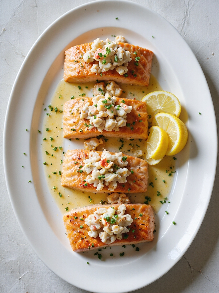 elegant savory crab stuffed salmon
