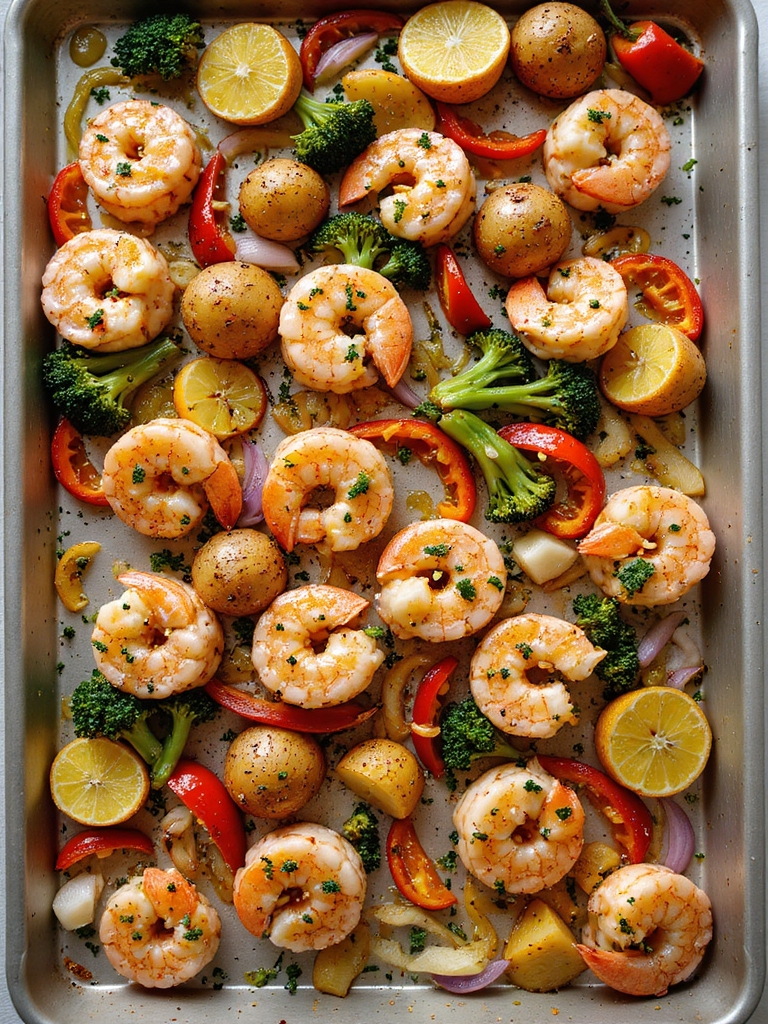 fast sheet pan shrimp dinner