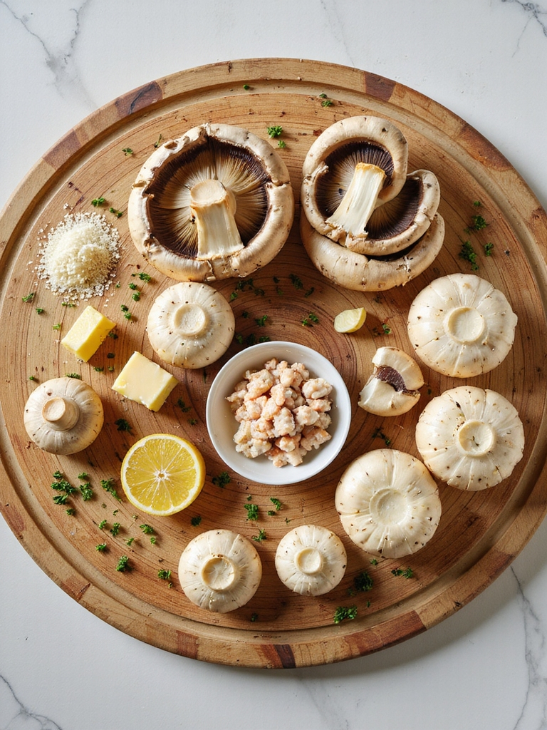 firm large caps stuffed seafood