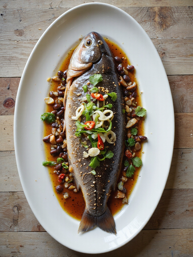fragrant steamed black bean fish