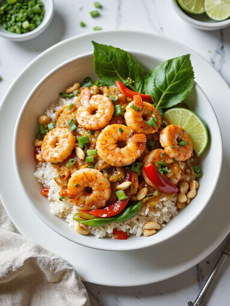 fragrant sweet chili basil shrimp