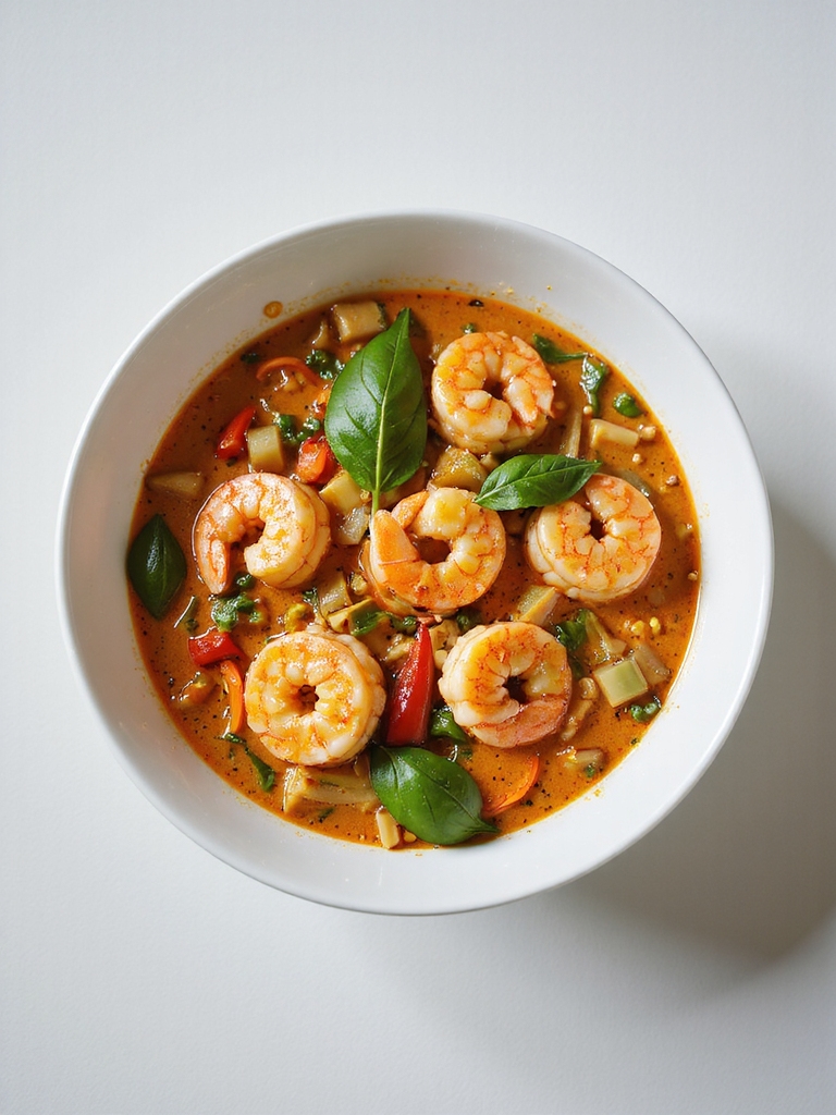 fragrant thai red curry shrimp