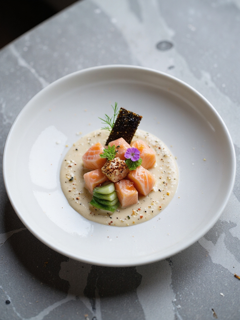 fresh elegant simple salmon tartare