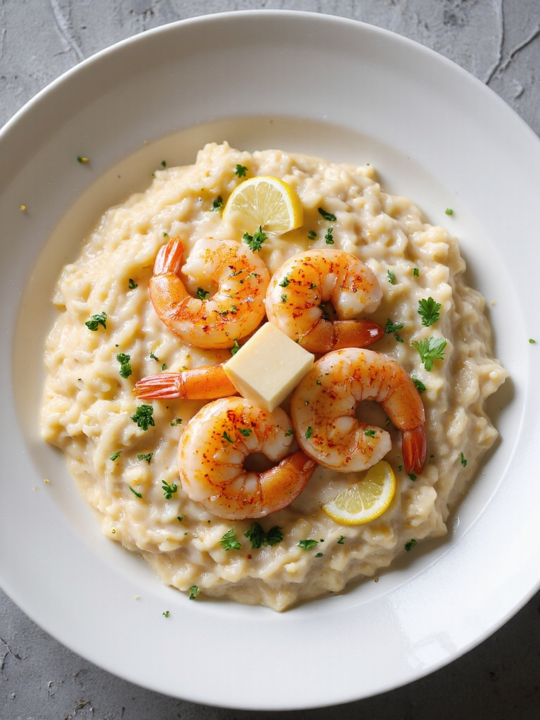 fresh large shrimp risotto