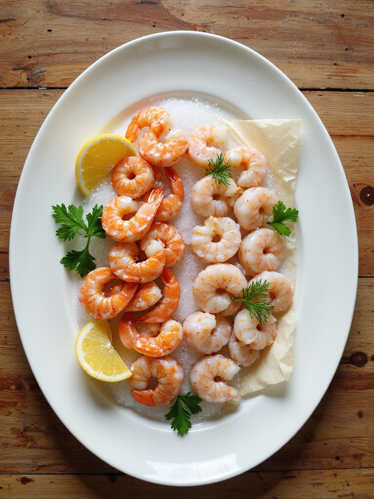 fresh or properly thawed shrimp