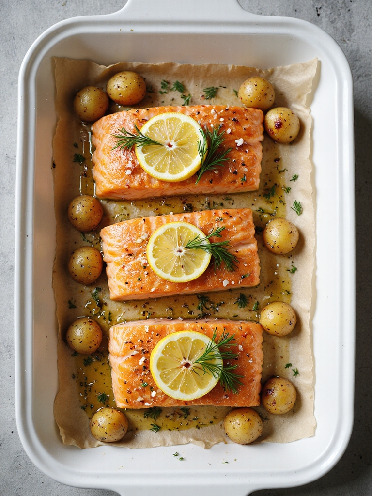 frozen salmon baked with lemon