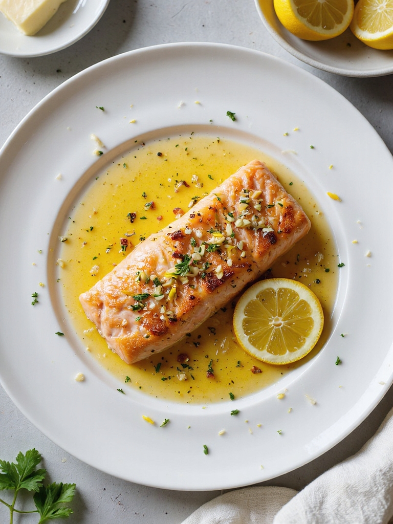 garlic butter basted pan seared salmon