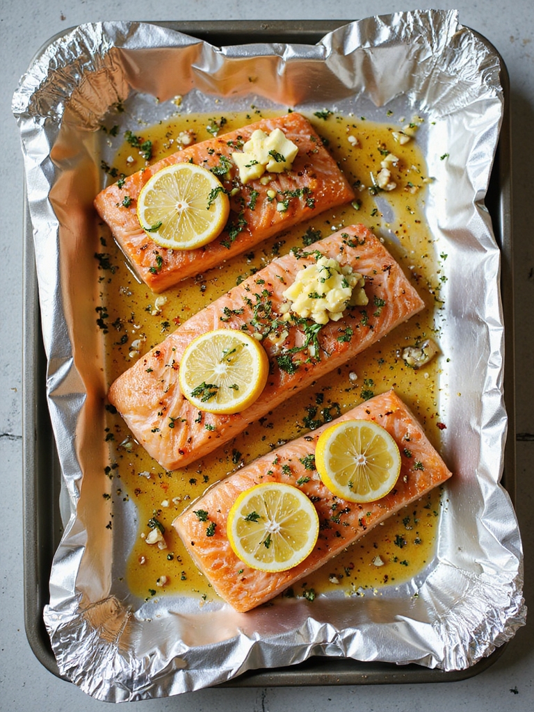garlic butter foil salmon