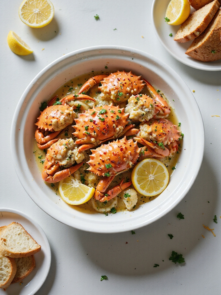 garlic butter lemon crab feast