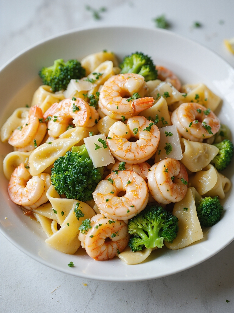 garlic butter shrimp bowtie pasta
