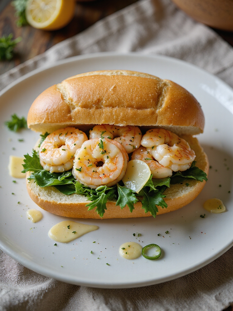 garlic butter shrimp melt