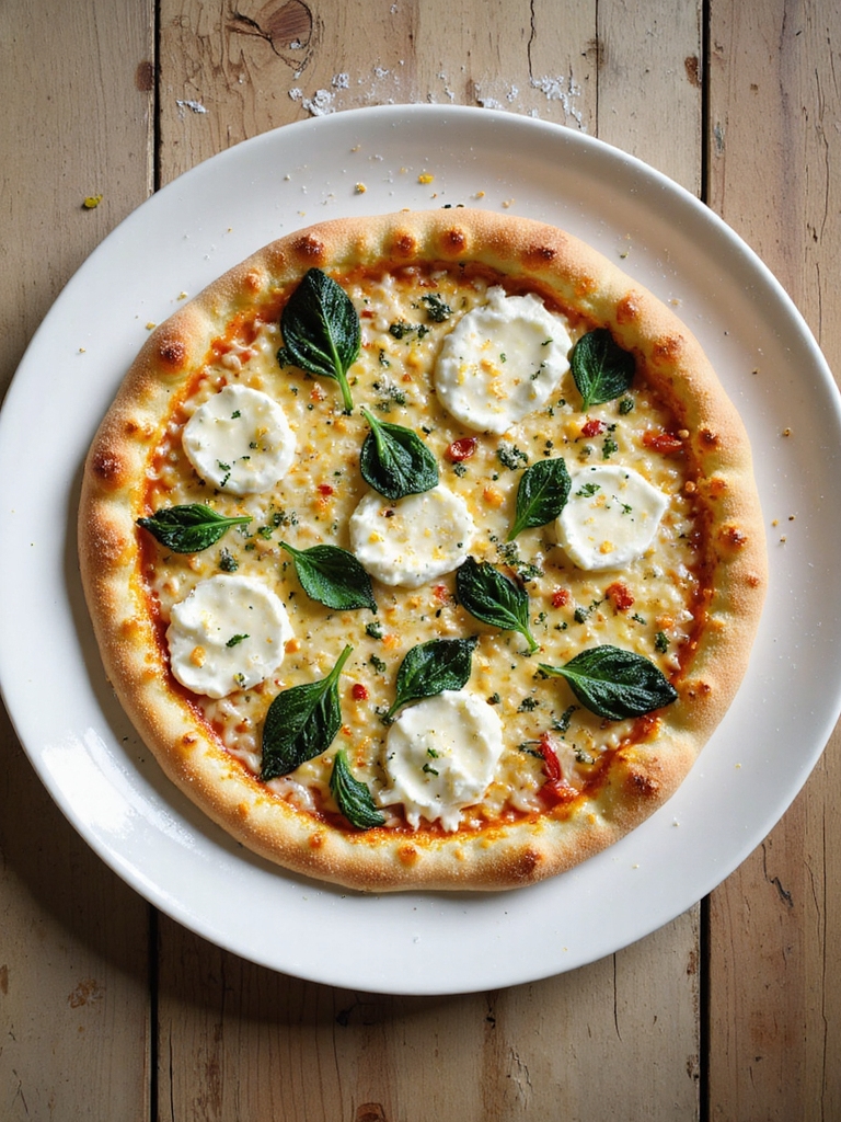 garlic butter spinach white pizza