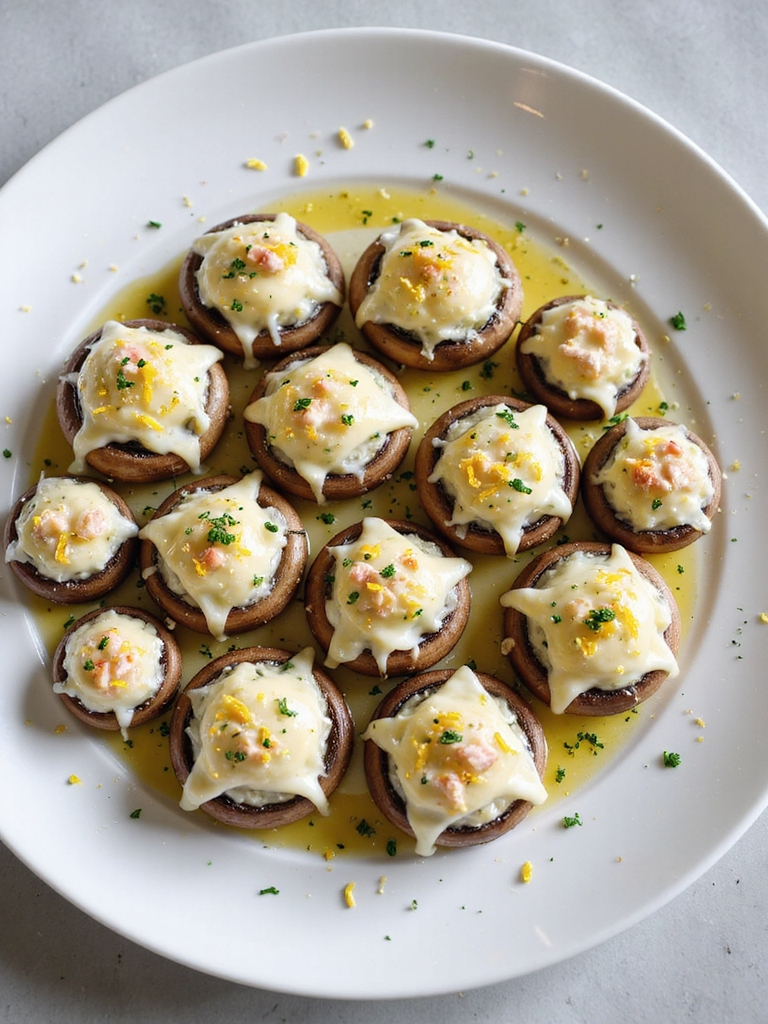 garlic herb crab stuffed mushrooms