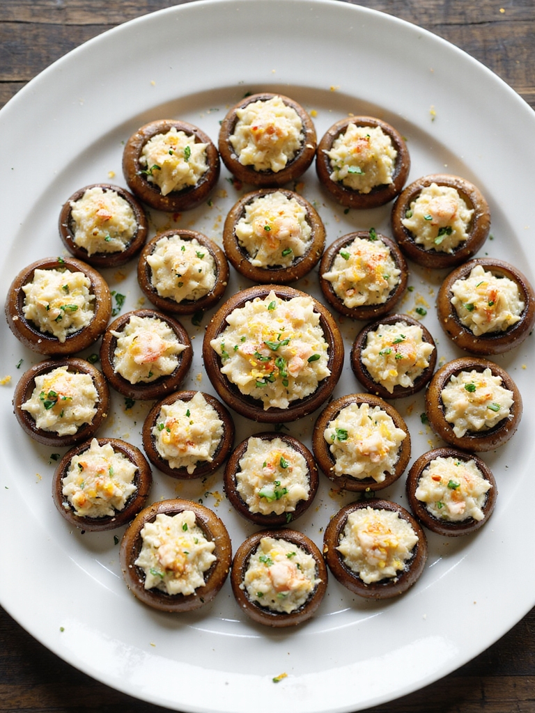 garlic herb crab stuffed mushrooms