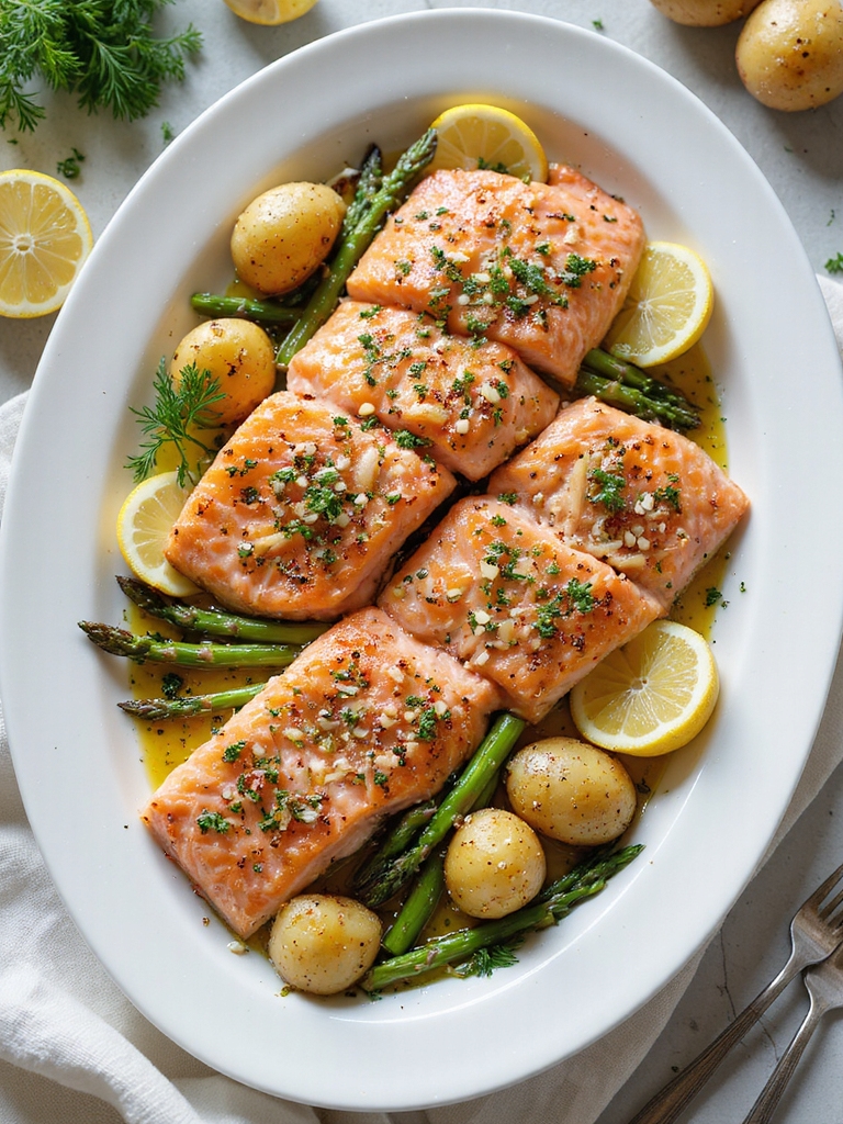 garlic herb lemon baked salmon