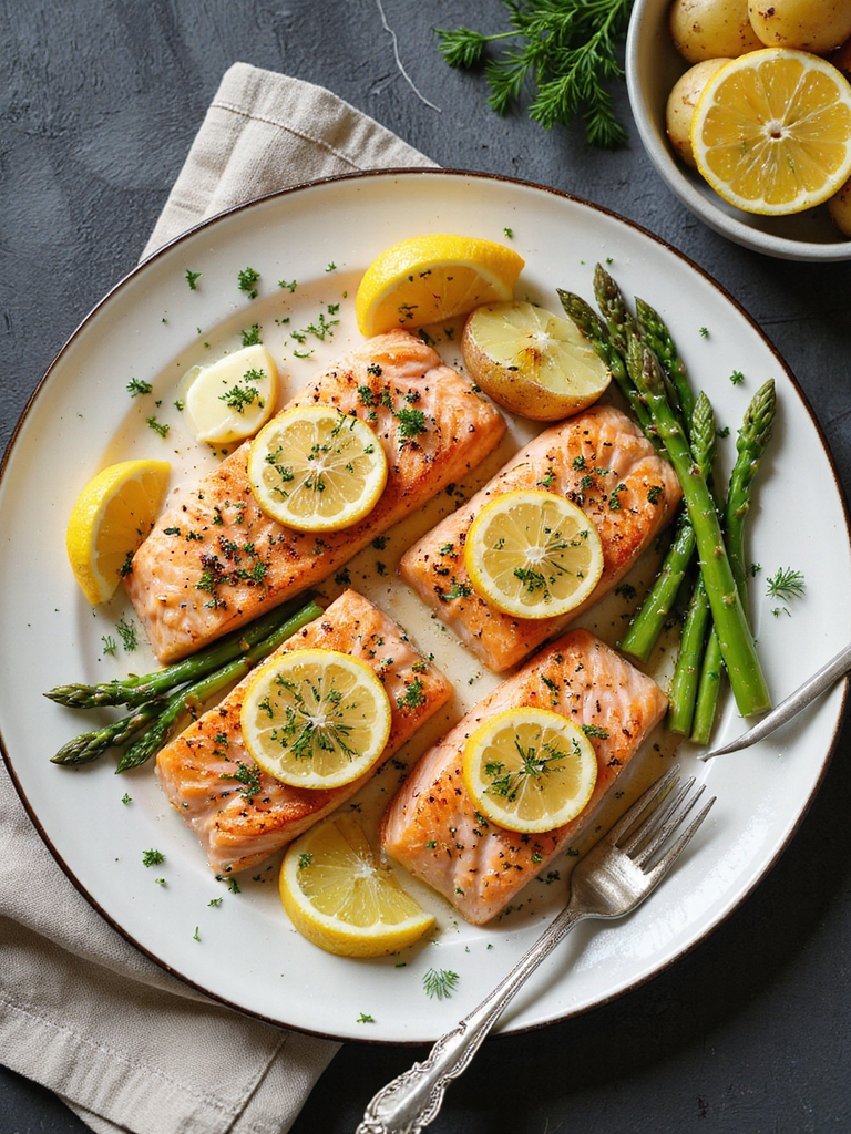 garlic herb pan seared lemon salmon