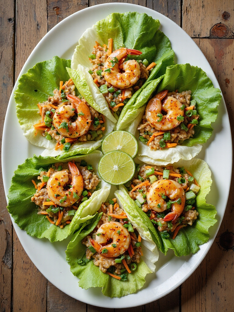 garlic lime seared shrimp wraps