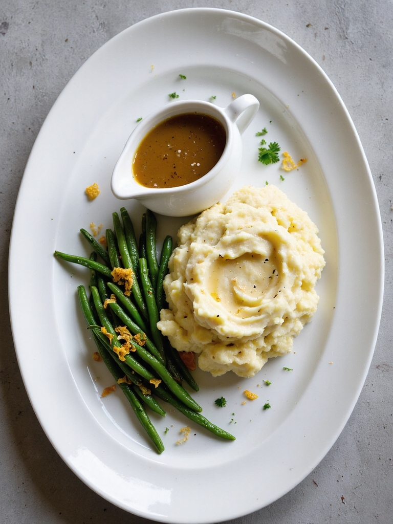 garlic mashed potatoes greenbeans