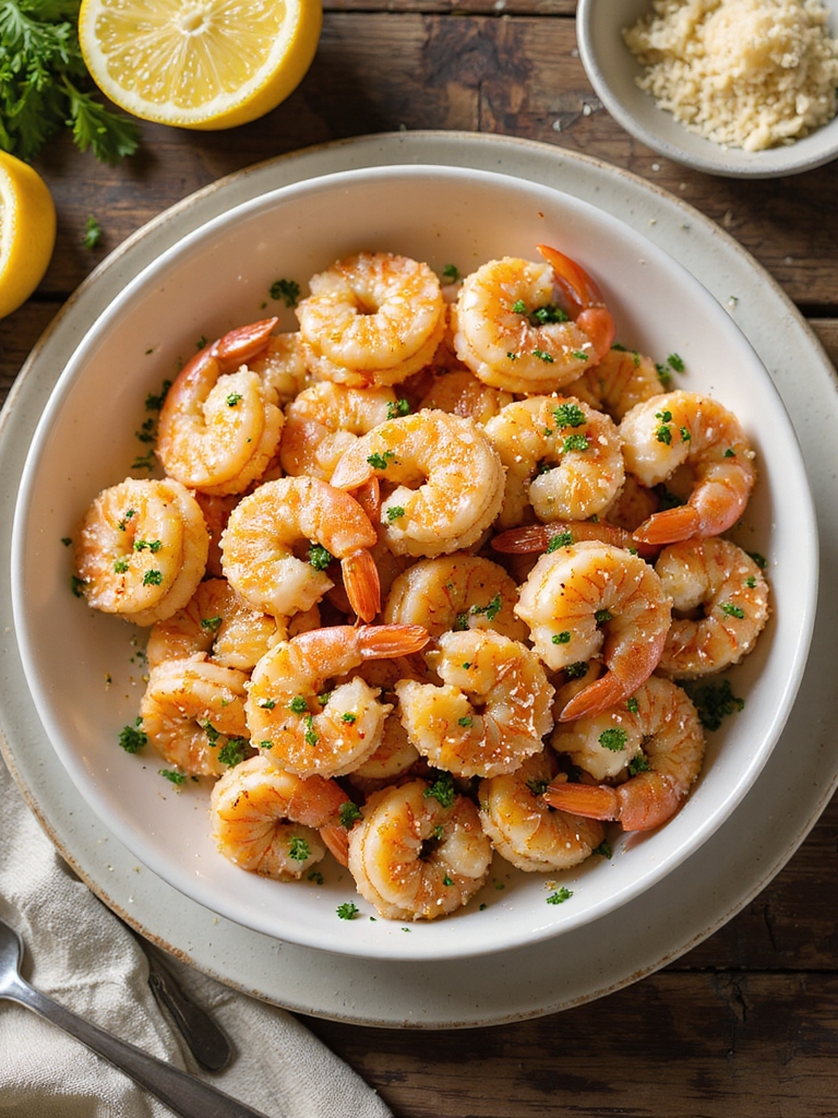 garlic parmesan crispy air fried shrimp