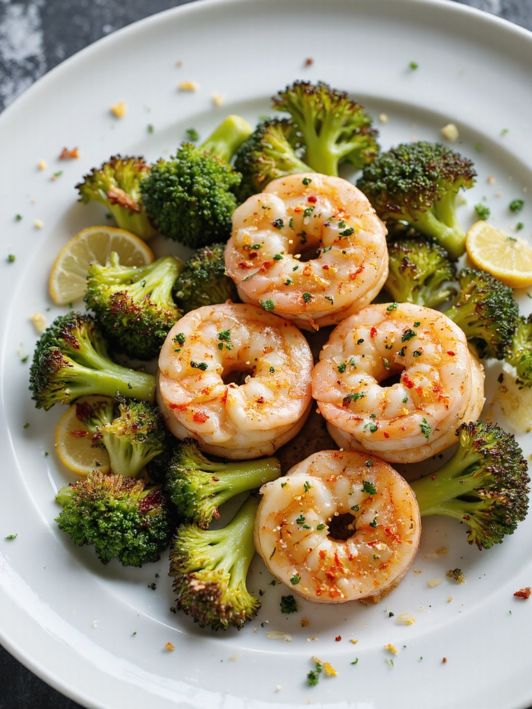 garlic parmesan roasted shrimp broccoli
