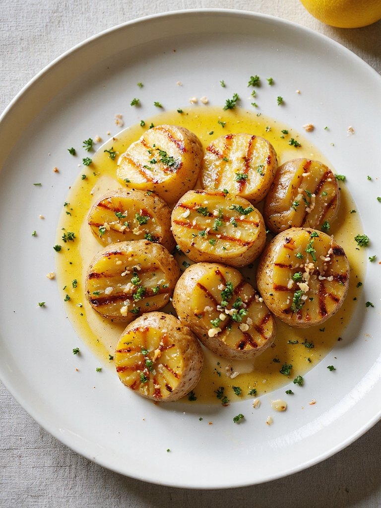 garlicky grilled hasselback potatoes
