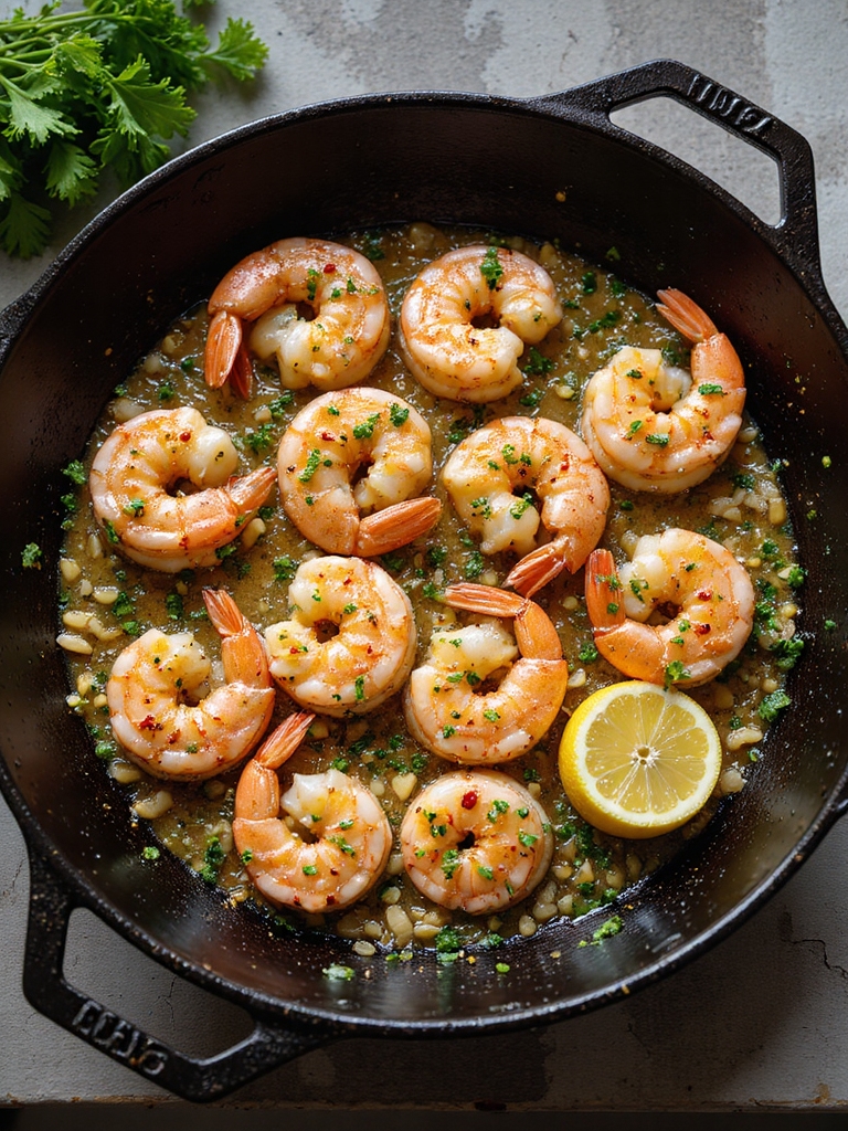 garlicky lemon butter shrimp