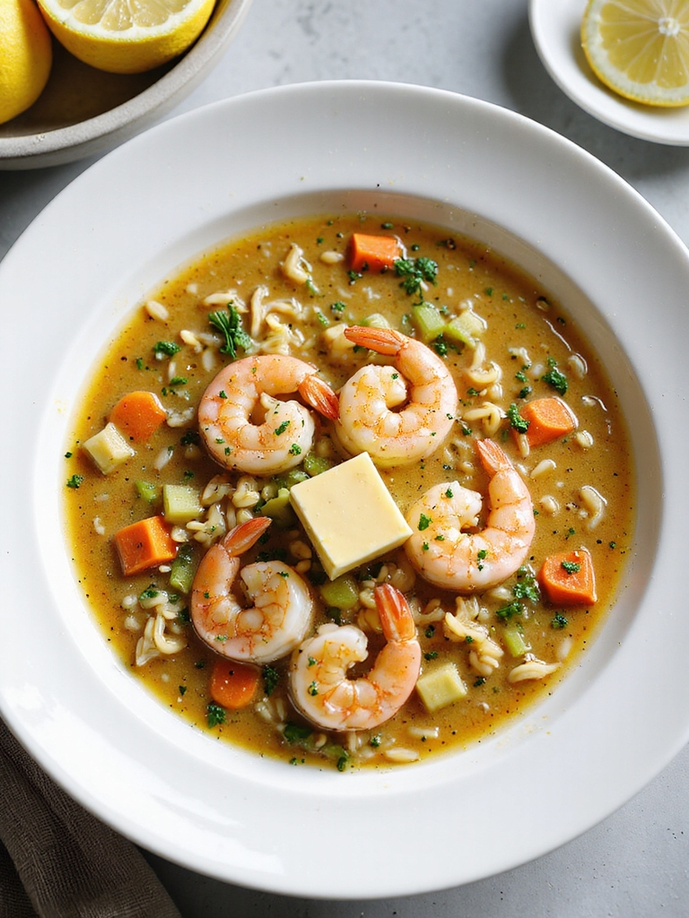 garlicky lemon butter shrimp broth