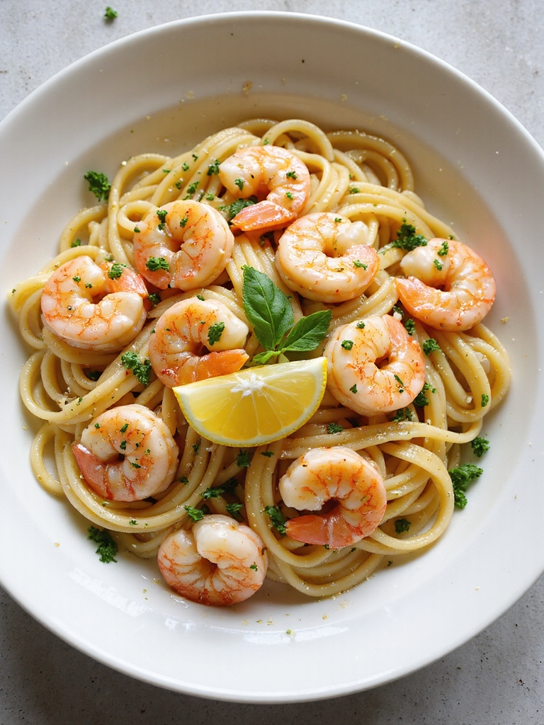 garlicky lemon butter shrimp pasta