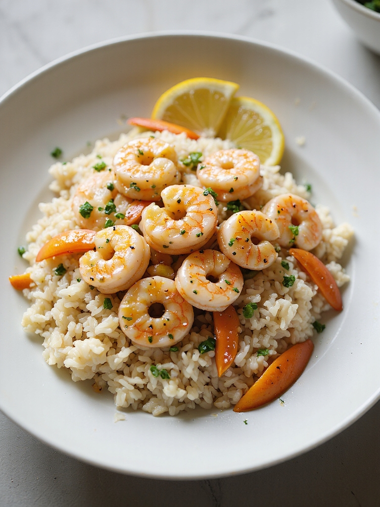 garlicky shrimp with jasmine rice