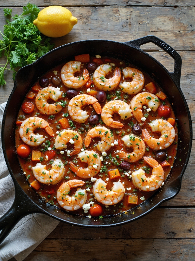 garlicky tomato oregano shrimp