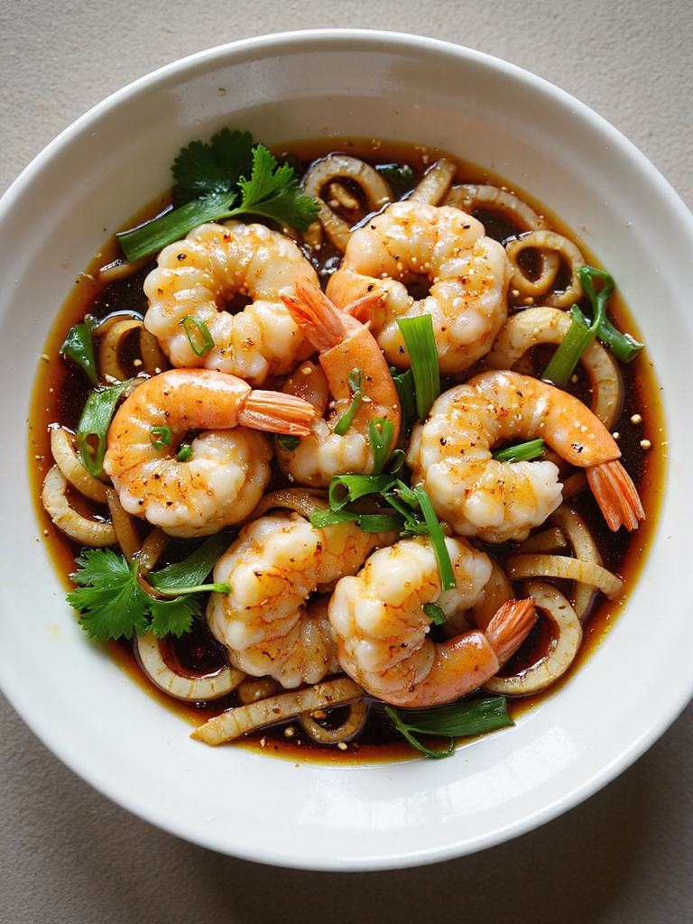 ginger soy poached shrimp