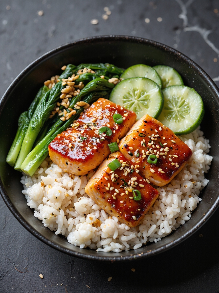 glazed teriyaki salmon bowls