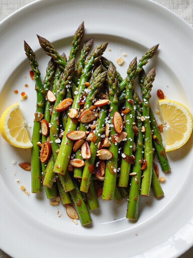 glossy balsamic honey air fried asparagus