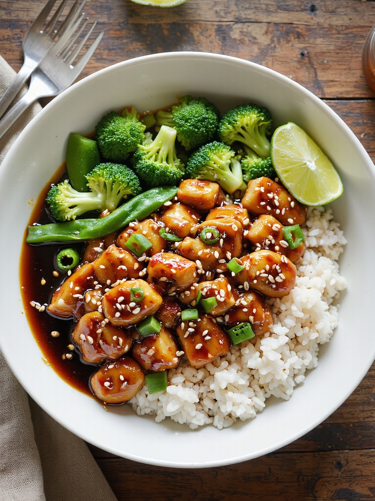 glossy teriyaki chicken bowls