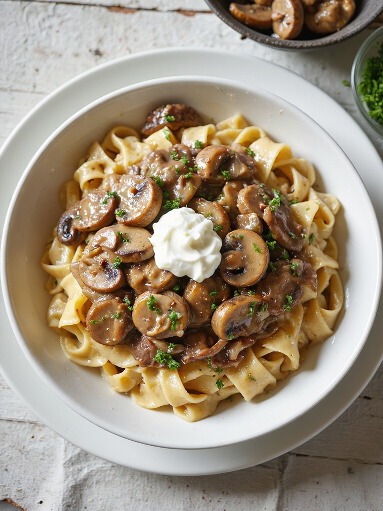 gluten free creamy beef stroganoff