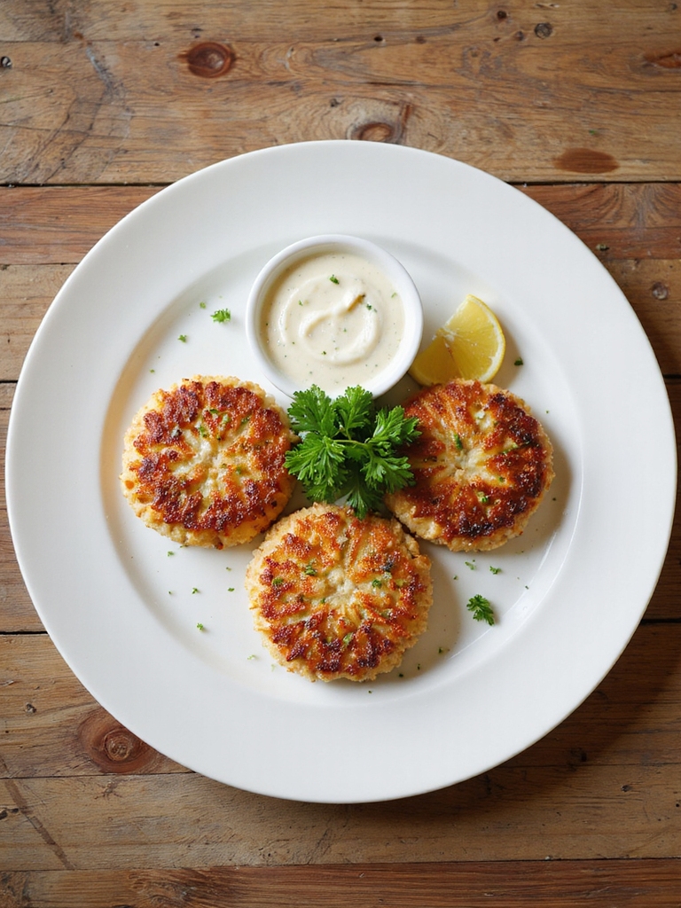golden crab cakes with aioli