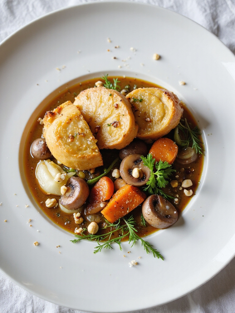 golden fanned wellington with jus