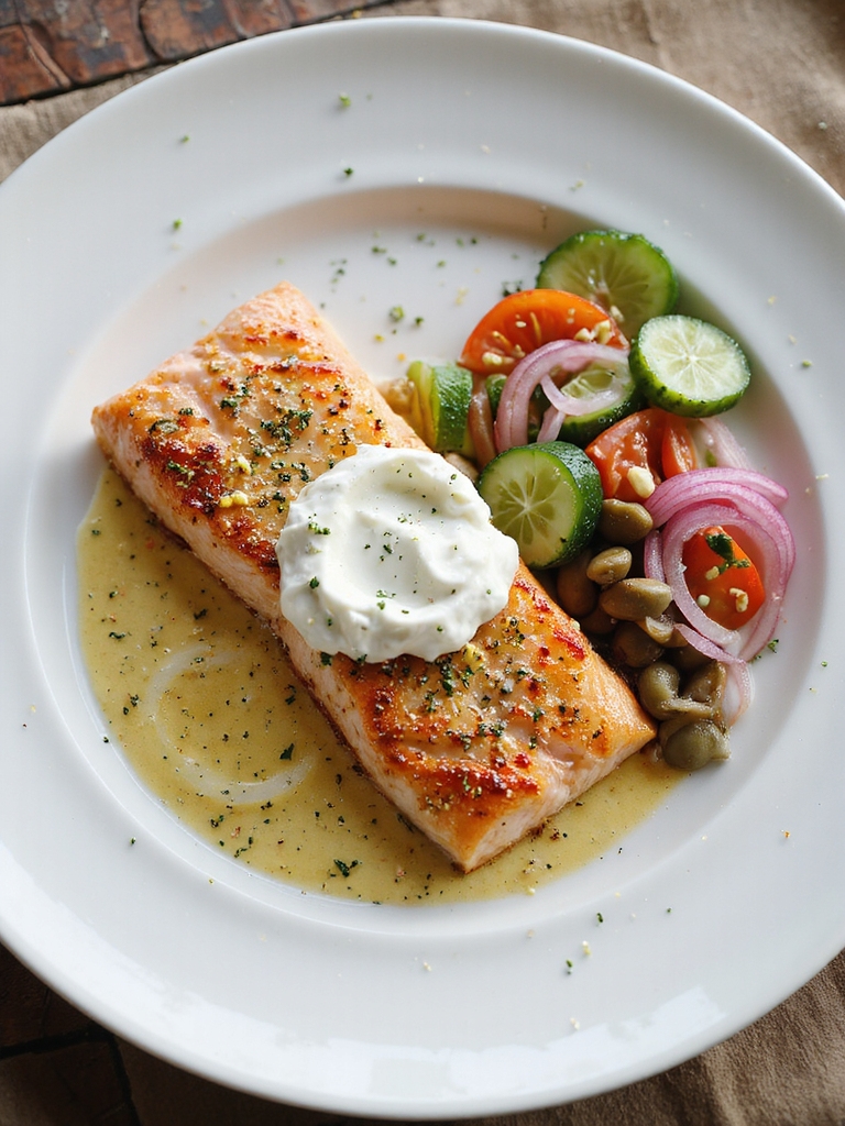 greek salmon with tzatziki