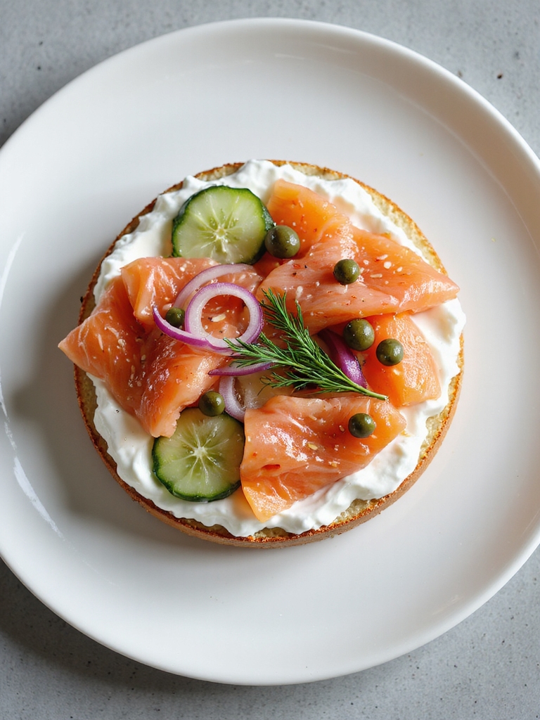 greek yogurt chive salmon bagel