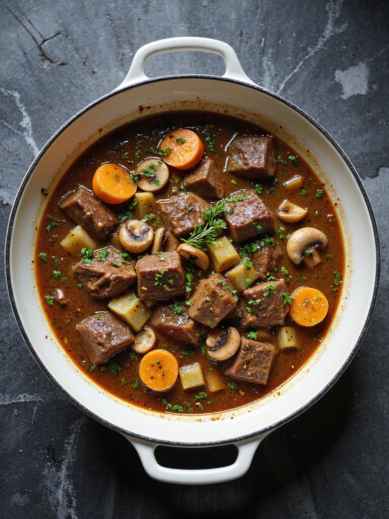 guinness braised mushroom beef stew
